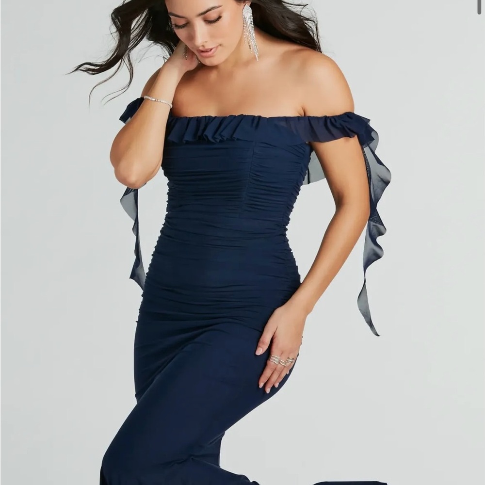 Windsor Strapless Navy Dress